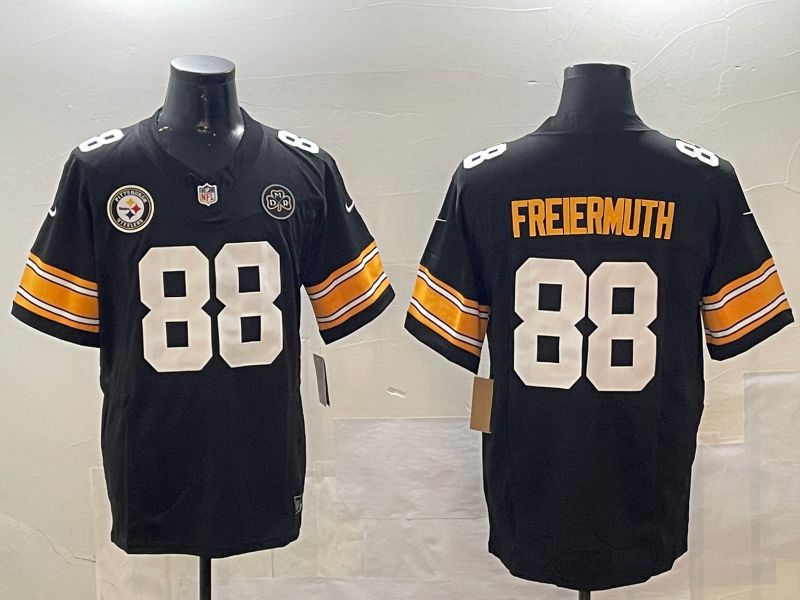 Men Pittsburgh Steelers #88 Freiermuth Black 2024 Nike Limited NFL Jersey style 01083